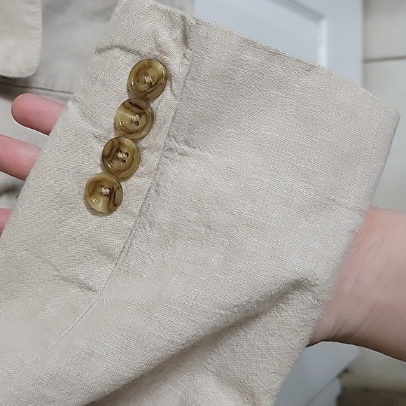 J Crew Thompson Cotton/Linen Blend Lightweight Cream Blazer Jacket Size 40 - Picture 3 of 11